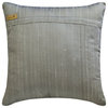 Gold & Grey Silk Color Block Patchwork 14"x14" Pillow Cover - Splendour Gold