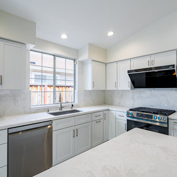 Modern White Kitchen Renovation | Premium RTA Kitchen Cabinets by The Cabination