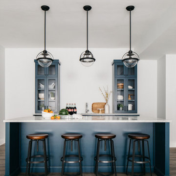 Modern Blue Bar and Barstools