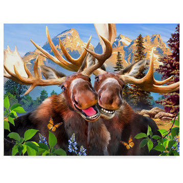 "Happy Moose" by Howard Robinson, Canvas Art