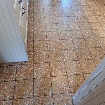 1950’s Terrazzo Kitchen Floor Tiles Renovated in Pattingham Wolverhampton