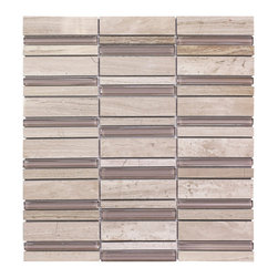 Marble Glass/Grey Parallel - Mosaic Tile