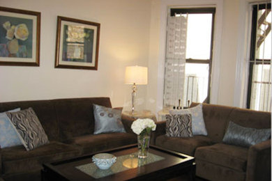 Transitional living room photo in New York