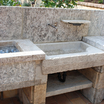Patio layout showcasing our unique stone elements in architectural settings.