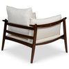 Modern Brazilian, Hara, Accent Chair, Boucle Ivory Upholstery, Neutral Brown