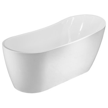 Freestanding bathtub, polished chrome slotted overflow, pop-up drain, VA6904-S