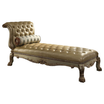 Acme Dresden Chaise in Golden Patina