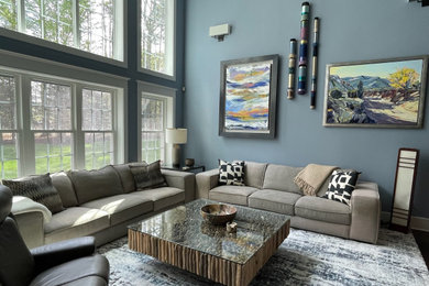 Living room photo in Boston