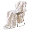 Benzara BM242781 Throw Blanket With Hand Knitted Acrylic Fabric, Cream