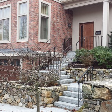 Traditional Brick Facade and Stone Exterior Upgrades