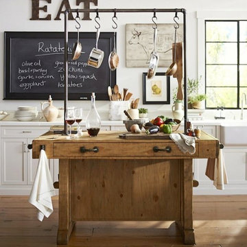 Rustic Industrial Kitchen Island with Pipe