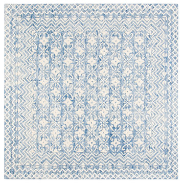 Safavieh Blossom Collection BLM114M Rug, Blue/Ivory, 8' x 8' Square