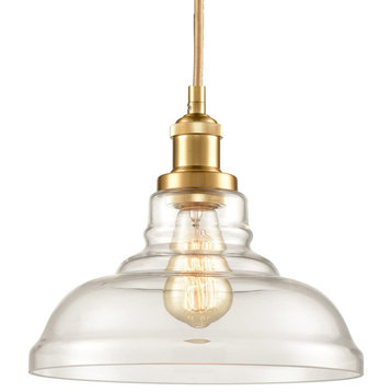Vintage-Style 1-Light Pendant, Brass