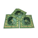 Mogulinterior - Set Of 3 Square Silk Cushion Cover Indian Sari Border Boho Green Pillow Cases - Pillowcases and Shams