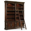 Grand Palais Double Bookcase - With Ladder and Rail