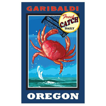 Joanne Kollman Garibaldi Oregon Dungeness Crab Art Print, 12"x18"