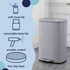 Connor 13-Gallon Trash Can With Soft-Close Lid and Mini Trash Can, Gray