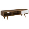 Transmit 55" TV Stand, Walnut/White