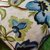 Ivory Cream French Floral Elements Toss Pillow Cover, Handmade Wool 18x18"
