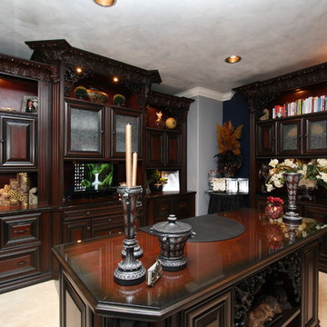 Elegant Traditional Carved Molding Office