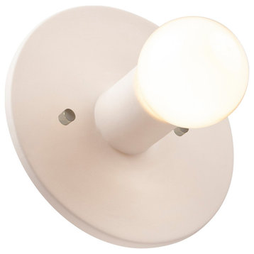 Stepped Discus Wall Sconce, Bisque