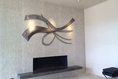 Example of a trendy living room design in Los Angeles