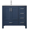 Jacques Modern Navy Blue 36" Single Vanity With Quartz Top