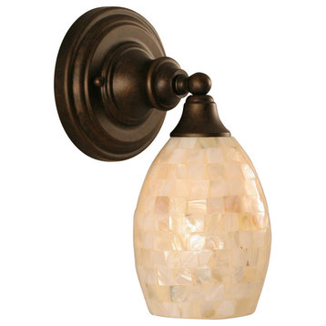 Toltec Lighting Wall Sconce Shown, Bronze Finish, 5" Seashell Glass