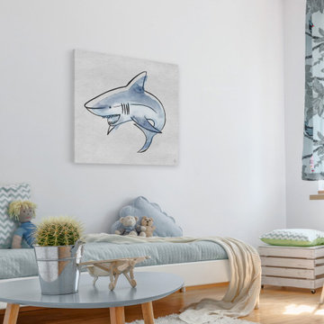 "Powerful Shark" Painting Print on Wrapped Canvas