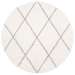 Safavieh - Safavieh Parma Shag Collection PMA515A Rug, Cream/Grey, 3' X 3' Round - Parma shag rugs are characterized by streaming lattices and soft hues of cream and grey. Perfectly toned to integrate with any room's color palette, these luxurious floor coverings add a stunning sense of depth and decorative dimension to chic, contemporary furnishings. All Parma shags are power-loomed using durable, plush-to-the-touch synthetic yarns.