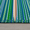 Pembrokepines Contemporary Stripe Indoor/Outdoor Area Rug, Aqua and Green, 5'x7'