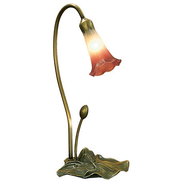 Meyda Lighting 16'H Pink/White Pond Lily Accent Lamp