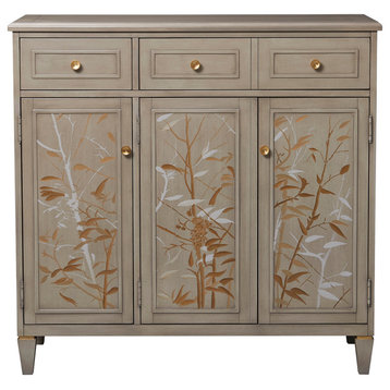 Dauphin Handpainted Entryway Storage Cabinet, Gray Cashmere