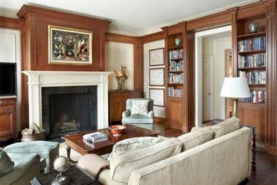 Inspiration for a craftsman living room remodel in Milwaukee