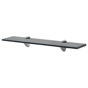 vidaXL Wall Shelf Floating Shelf with Clip Brackets Display Shelf Glass 19.6"