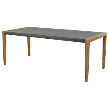 Contemporary Dark Gray Wood Outdoor Dining Table 562374