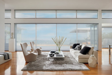 Trendy living room photo in Houston