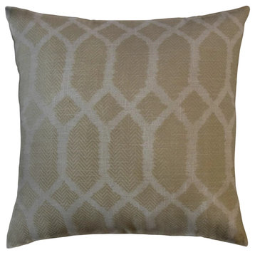 The Pillow Collection Beige Underwood Throw Pillow Cover, 24"x24"