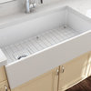BOCCHI 1354-001-0120 Fireclay Single Kitchen Sink w/ Bottom Grid In White