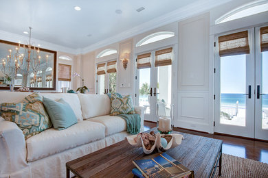 Example of a beach style living room design in Miami