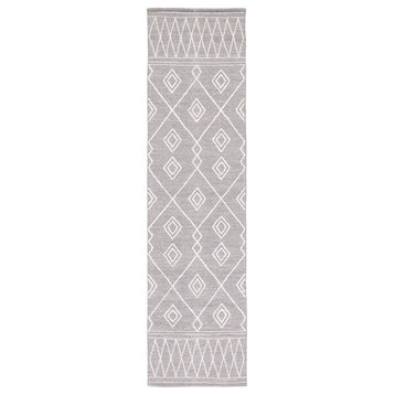 Safavieh Kilim Klm852F Moroccan Rug, Gray/Ivory, 2'3"x9'
