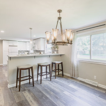 White Cabinets w/ Bar Height Peninsula