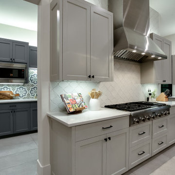 Argyle Kitchen & Butler's Pantry: Encaustic Tile & Two-Tone Design