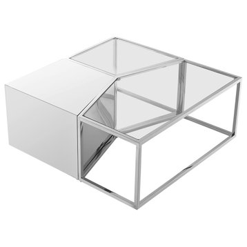 Inspired Home Thayer Table, 3 Pieces, Chrome
