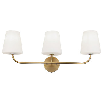 Dainolite ELN-213W Eleanor 3 Light 26"W Vanity Light - Aged Brass