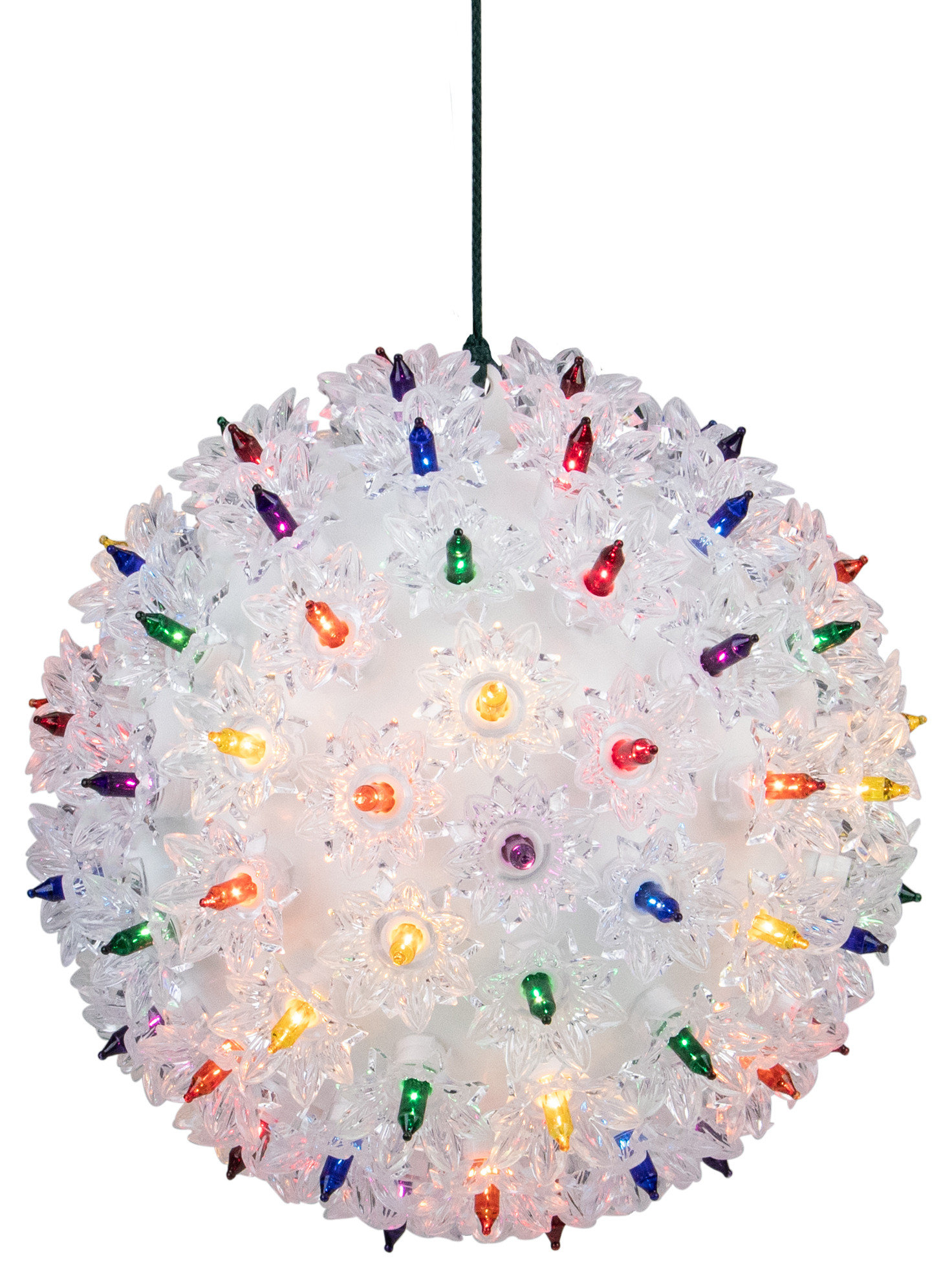 LED Lighted Hanging Starlight Sphere Outdoor Christmas Decoration, 7.5 ...