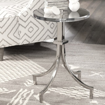 Modern Glass and Lucite Side End Tables