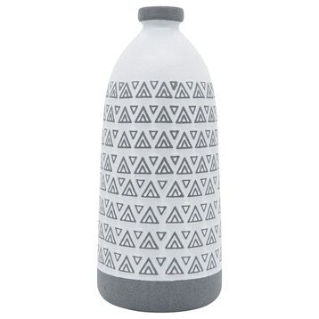 Cer, 18"h Aztec Vase, Gray