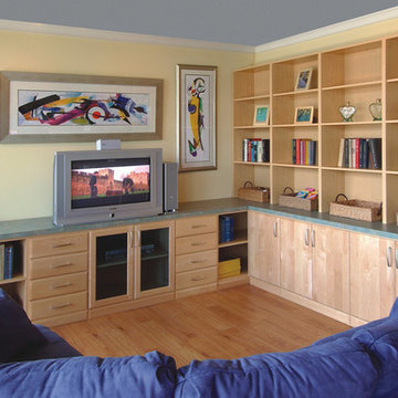 Large media and entertainment center with so much storage space!