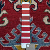 2'8"x9'8" Red Geometric Design Kazak Pure Wool Handmade Runner Rug